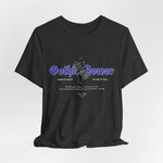 The GOTHIC POWER t-shirt in Dark Heather Grey — stone-born silence with iron beneath.