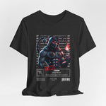The SCORPIO t-shirt in Dark Heather Grey — 3D mockup showing shirt color Dark Heather Grey. No background. No model.