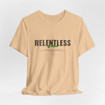 The RELENTLESS t-shirt in Sand Dune — endurance forged in the wild.