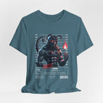 The SCORPIO t-shirt in Heather Deep Teal — 3D mockup showing shirt color Heather Deep Teal. No background. No model.