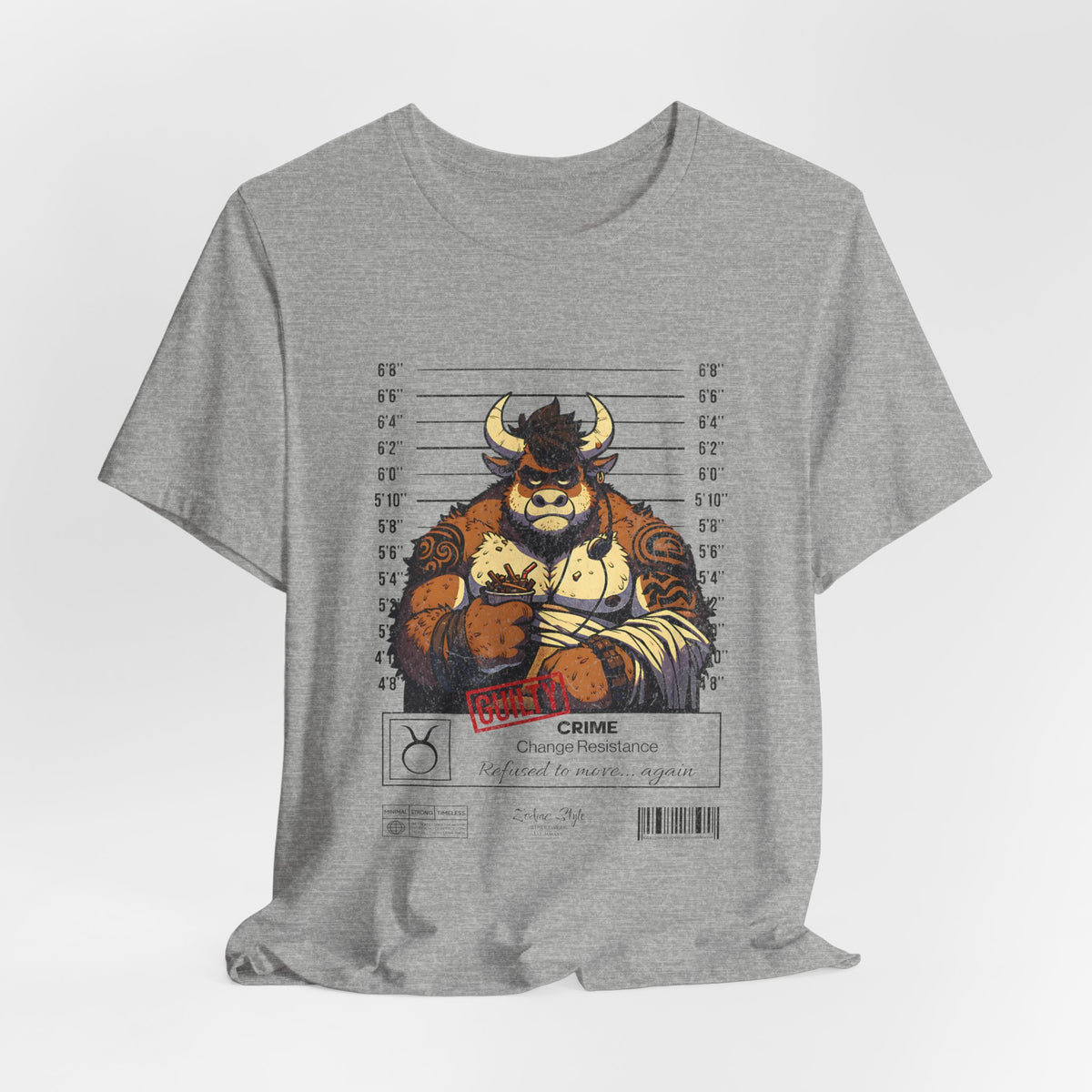 The TAURUS t-shirt in Athletic Heather — Classic grit, disguised as casual cool.