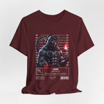The SCORPIO t-shirt in Maroon — 3D mockup showing shirt color Maroon. No background. No model.