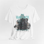 The Warlock t-shirt in White — Light, repurposed as a vessel for decay.