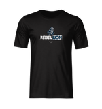 REBELLION black tee by KRASSWERK – ghost mockup with centered lion graphic, no model or background
