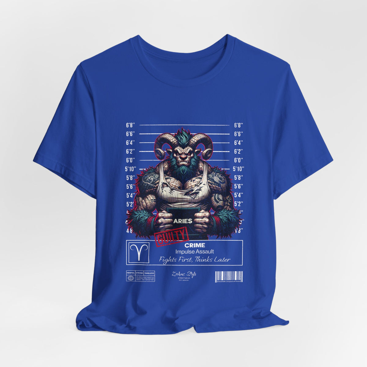 The ARIES t-shirt in true royal — Even fury can wear a crown.