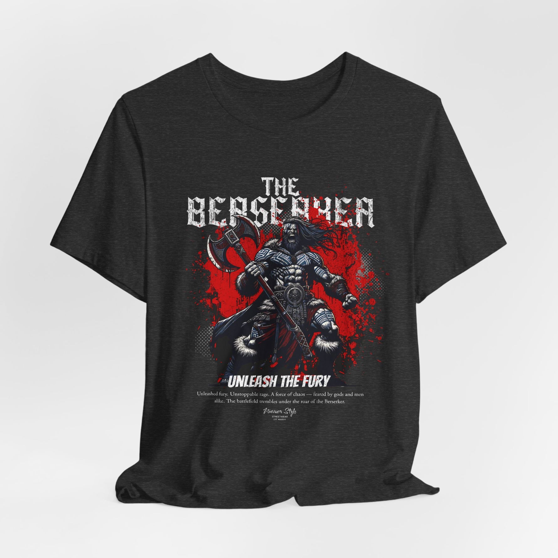 The BERSERKER t-shirt in Dark Heather Grey — The mist before madness. Heavy, unshaken.