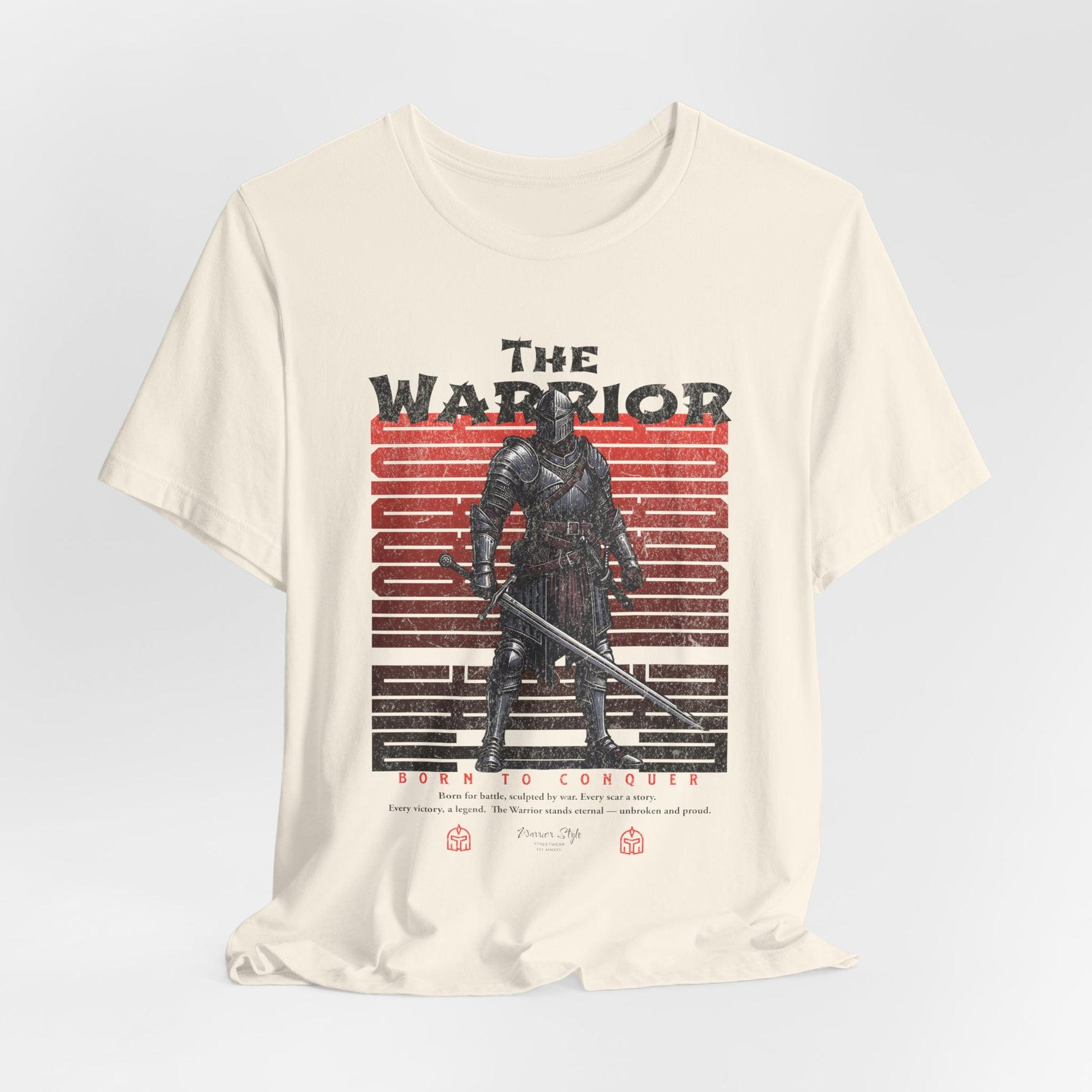 The Warrior t-shirt in Natural — raw intent in pure form.