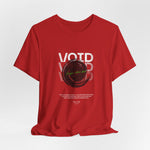 The VOID t-shirt in Red — panic, permission, and the point of no return.