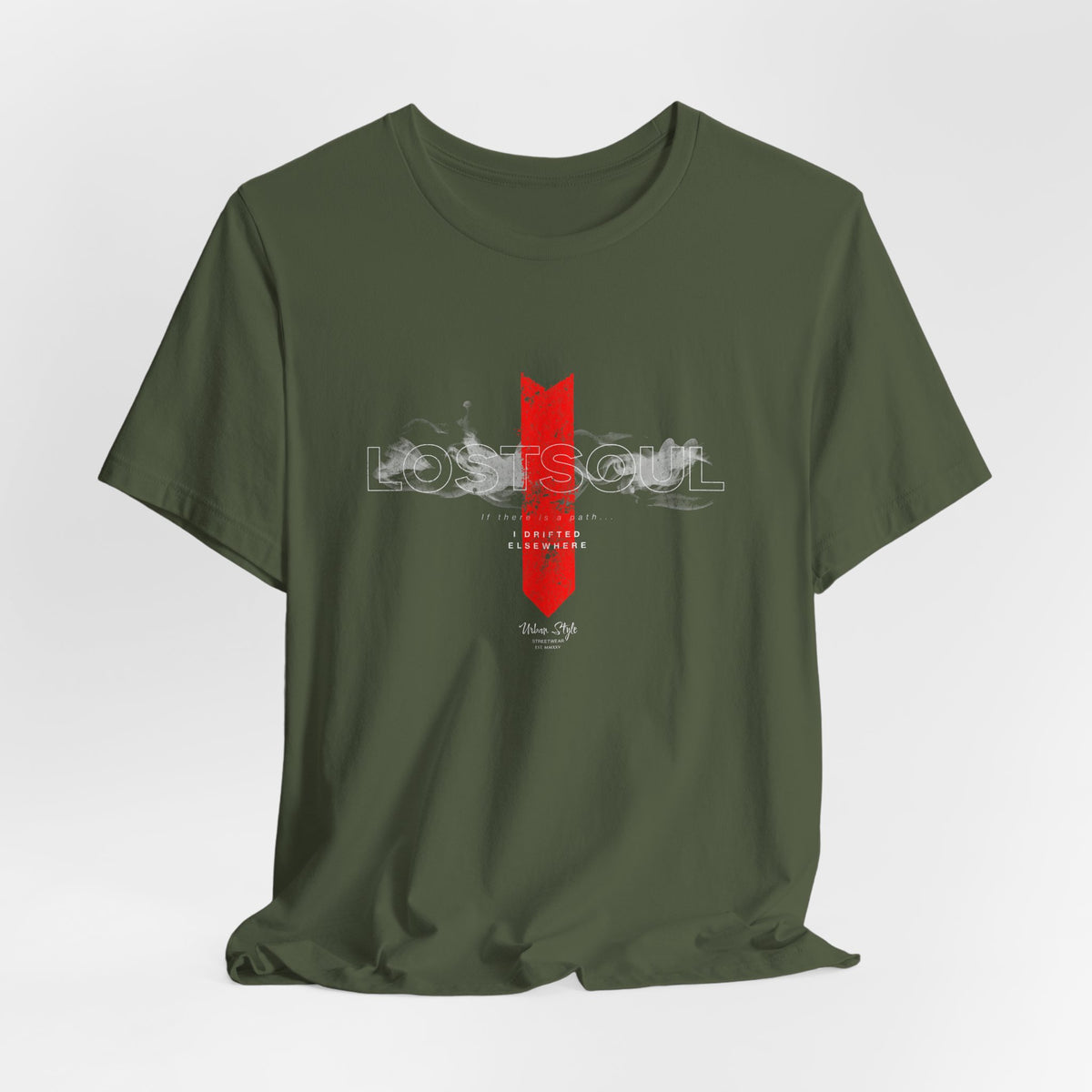 The LOSTSOUL t-shirt in Military Green — steady, restrained, and born for survival.