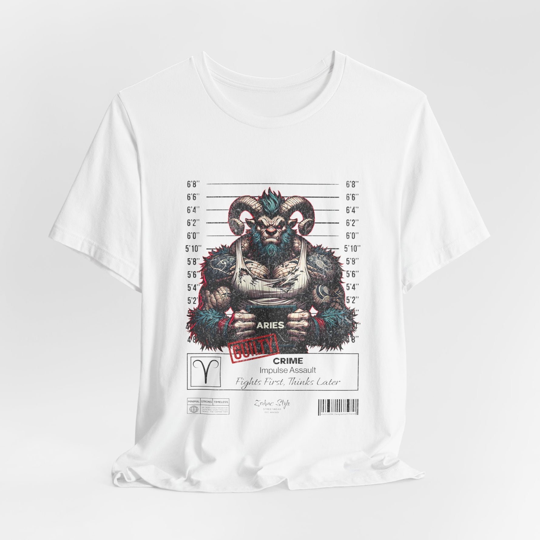 The ARIES t-shirt in white — Clean surface. Dirty record.