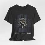 The COMMAND t-shirt in Dark Heather Grey — 3D mockup showing a charcoal-grey variation. No model, no background.