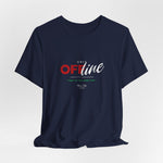 The UNIT OFFLINE t-shirt in navy — deep-signal silence, no return ping.