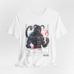 The SCORPIO t-shirt in White — 3D mockup showing shirt color White. No background. No model.