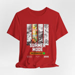 The SUMMER MODE t-shirt in red — Tropical heat and bold intent in one move.