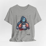 The CANCER t-shirt in Athletic Heather — 3D mockup of a light heather grey shirt with speckled texture. No background, no model.