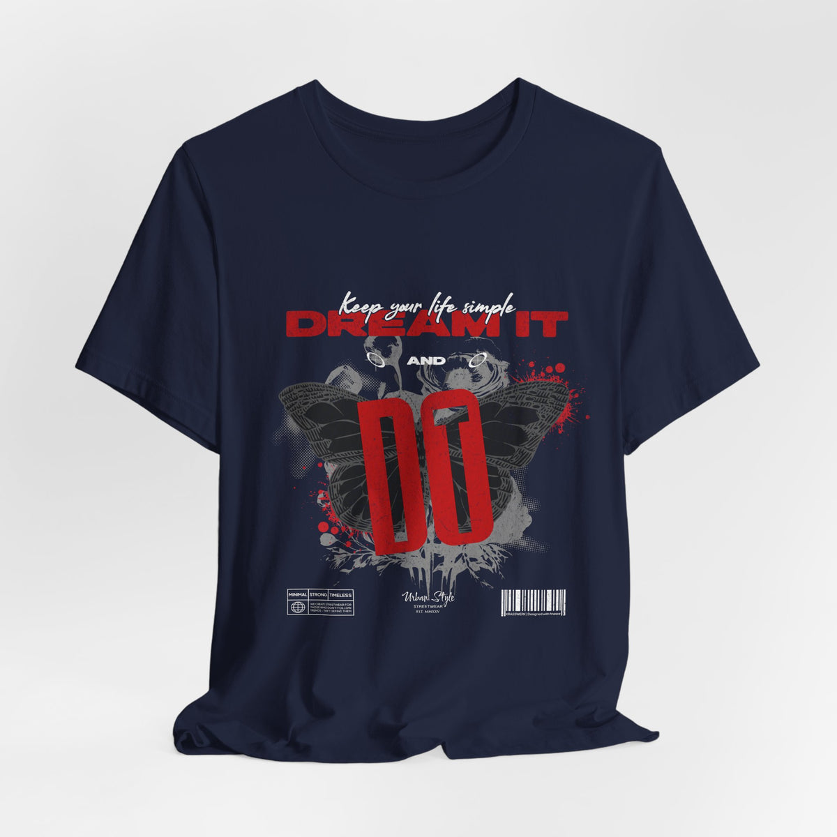 The DREAM IT DO IT t-shirt in Navy — solid dark blue for a composed yet impactful appearance.