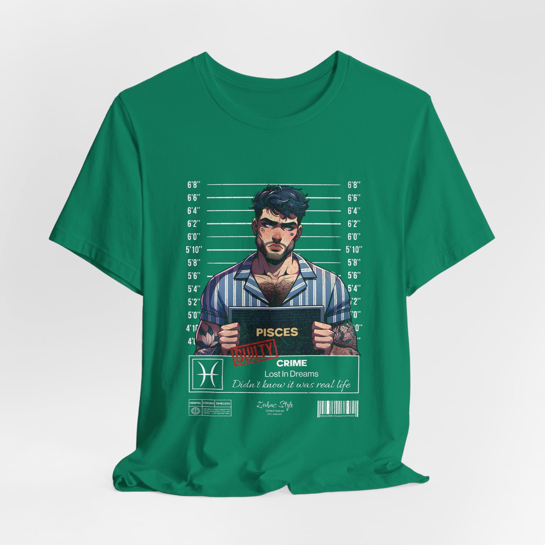 The PISCES t-shirt in Kelly — vibrant and surreal, like a dream that felt too real.