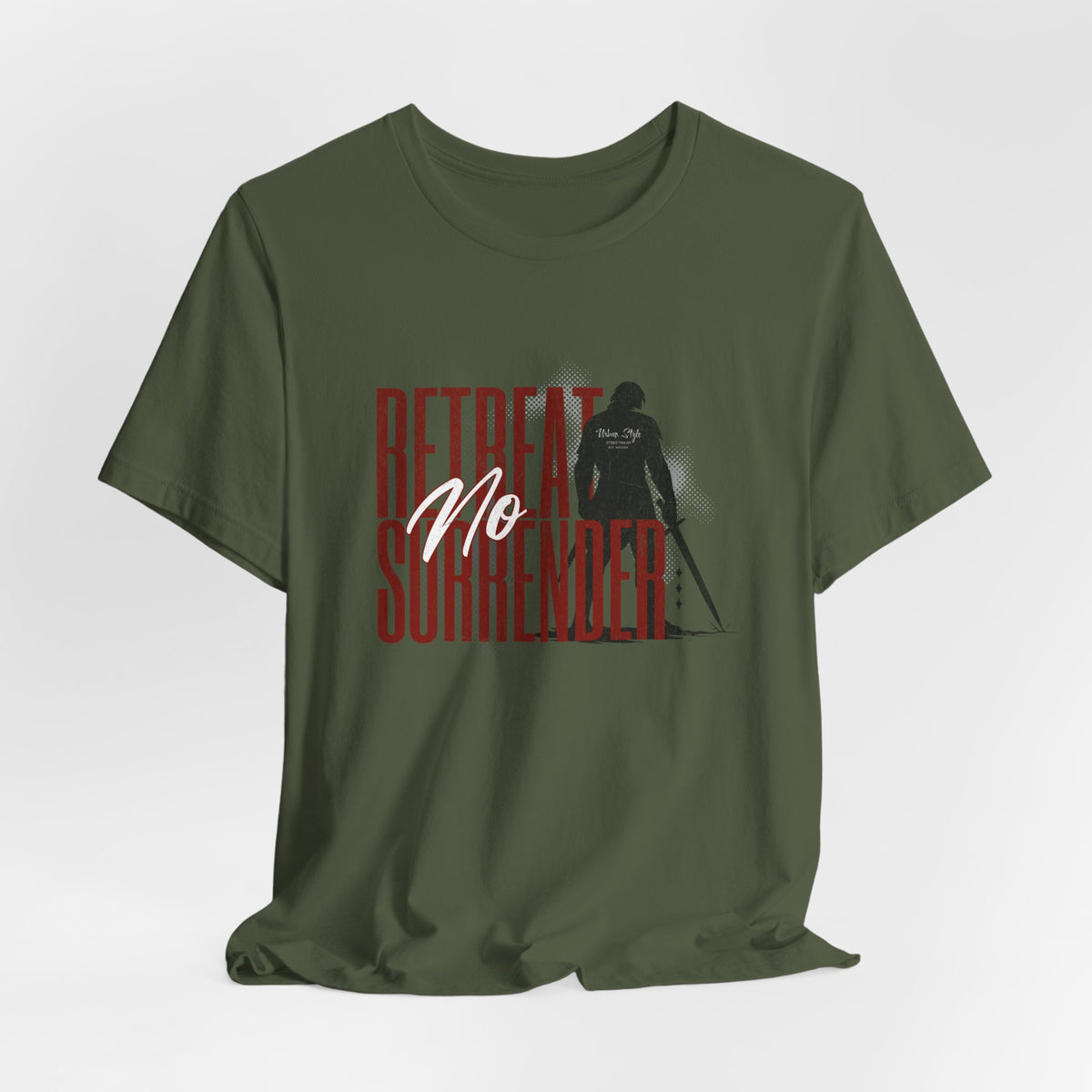 Color swatch - Military Green - tactical vibe enhanced by bold silhouette print