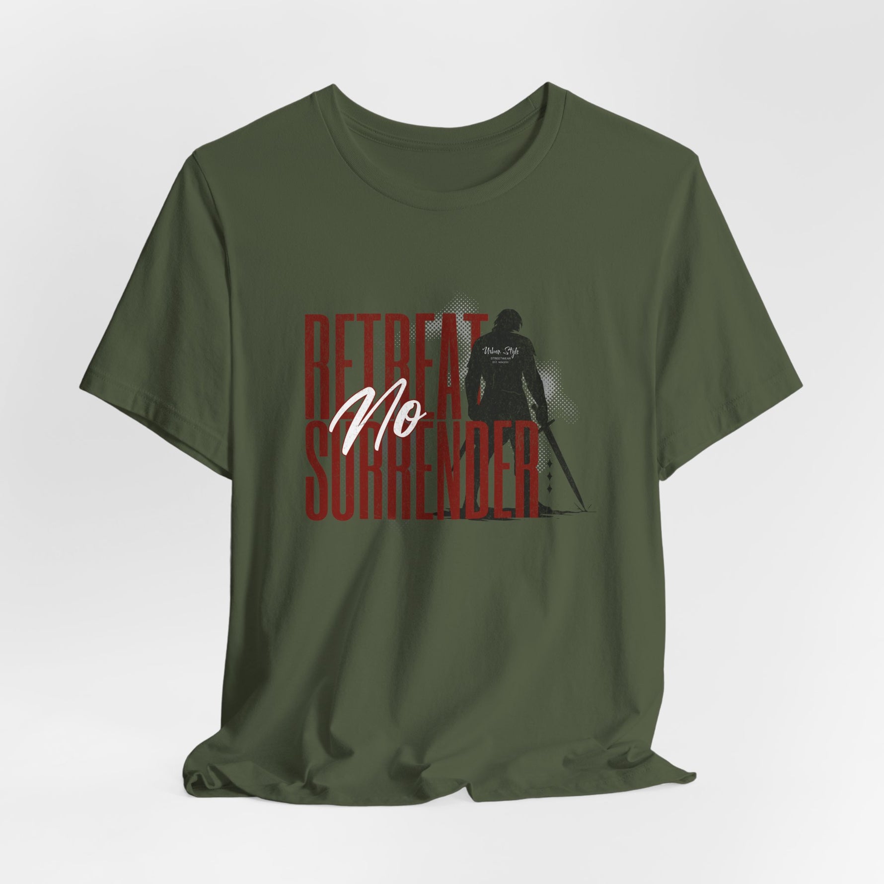 Color swatch - Military Green - tactical vibe enhanced by bold silhouette print