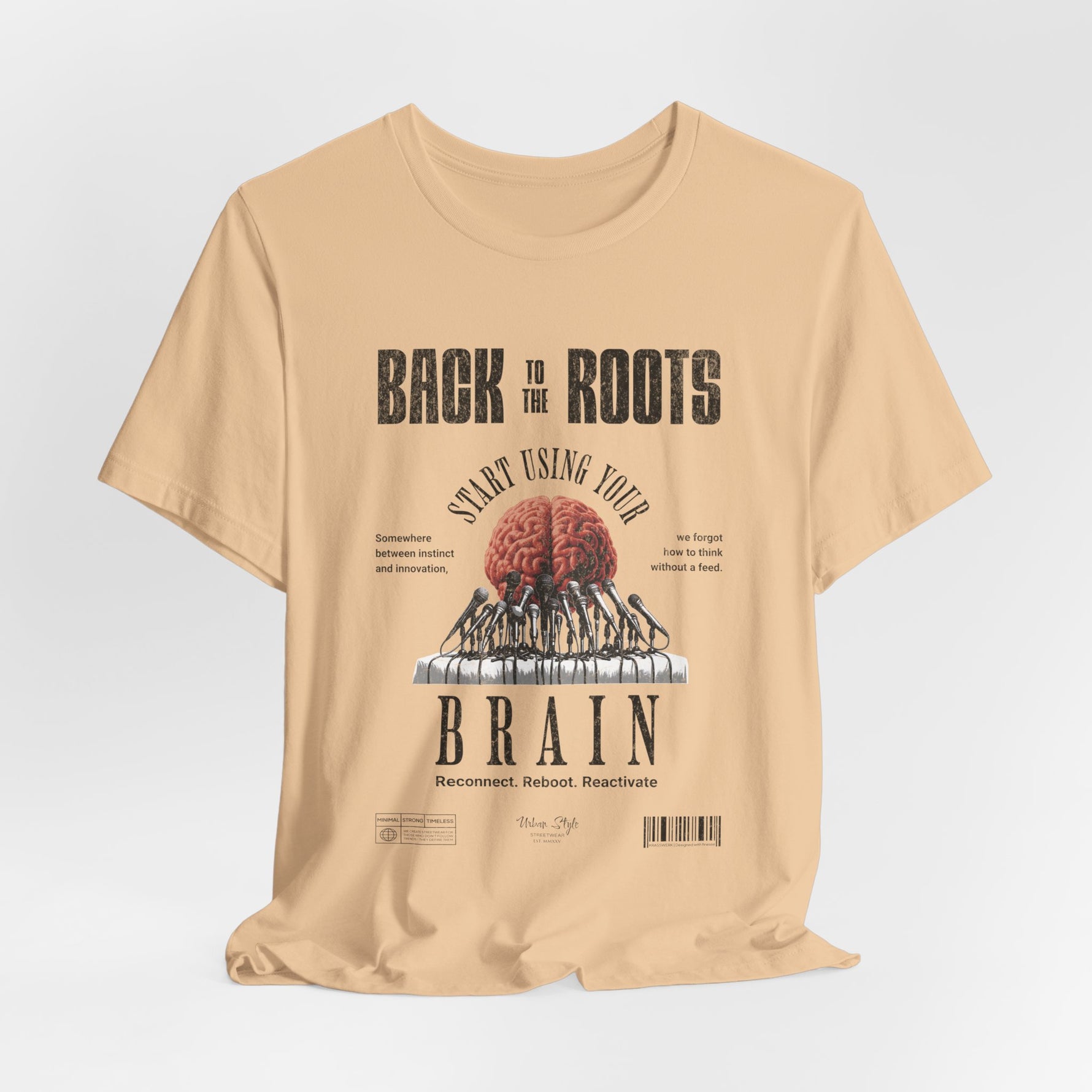 The Back to the Roots t-shirt in Sand Dune — dust to dust. truth to truth.