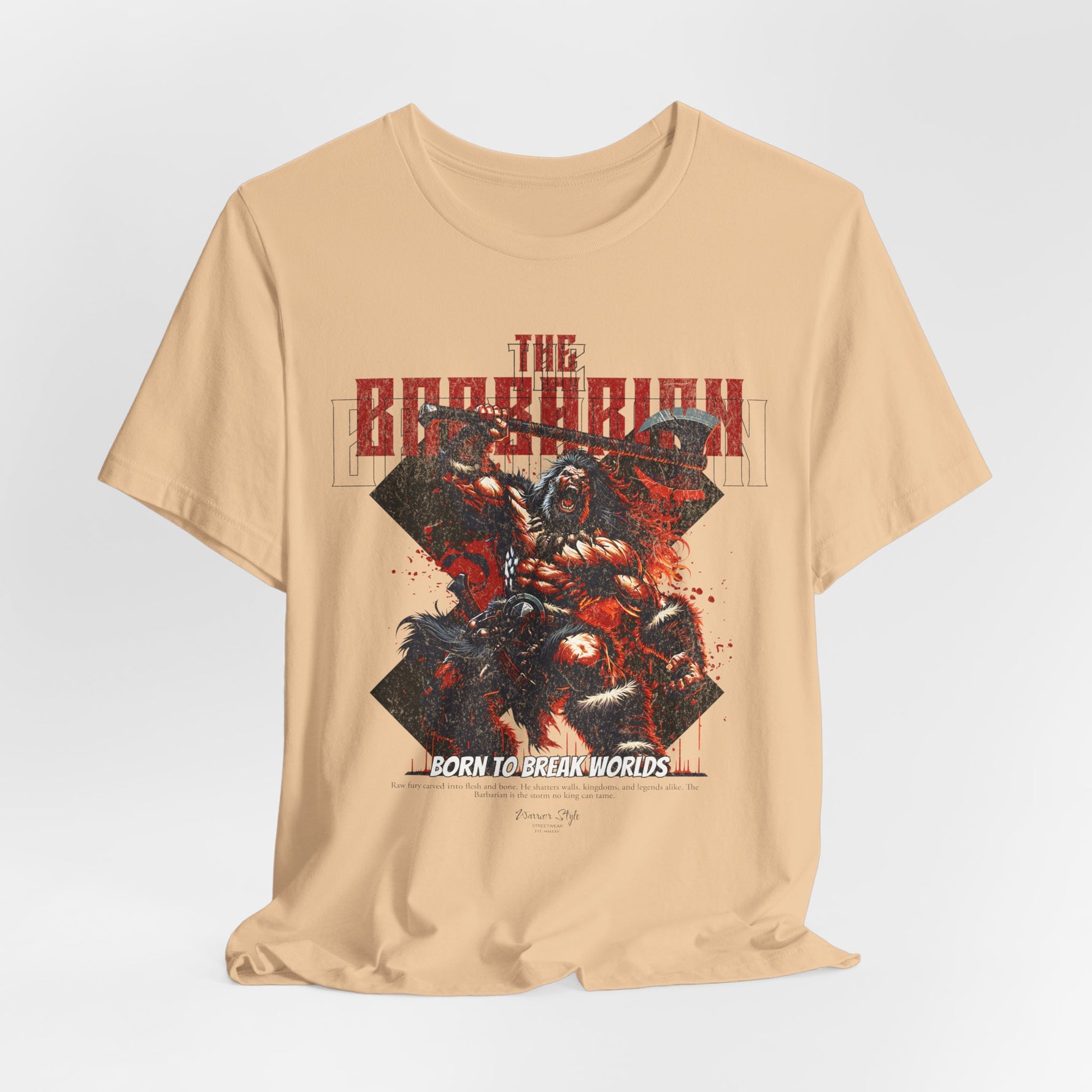 The BARBARIAN t-shirt in Sand Dune — Born of deserts, raised by storms.