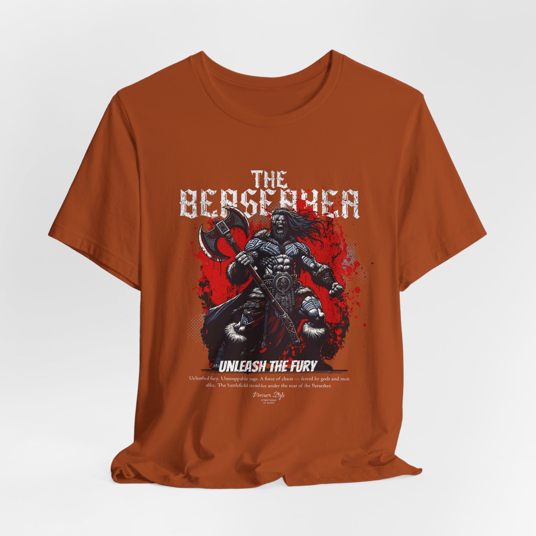 The BERSERKER t-shirt in Autumn — Like fallen leaves after fury — quiet, but scorched.