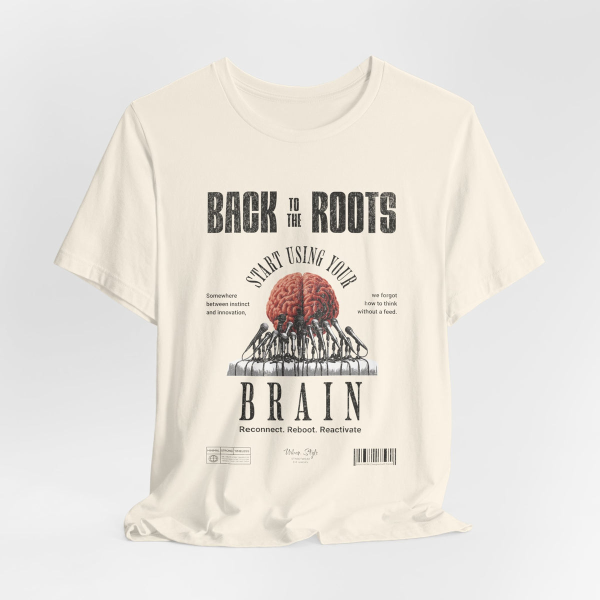 The Back to the Roots t-shirt in Natural — nothing added. just origin.
