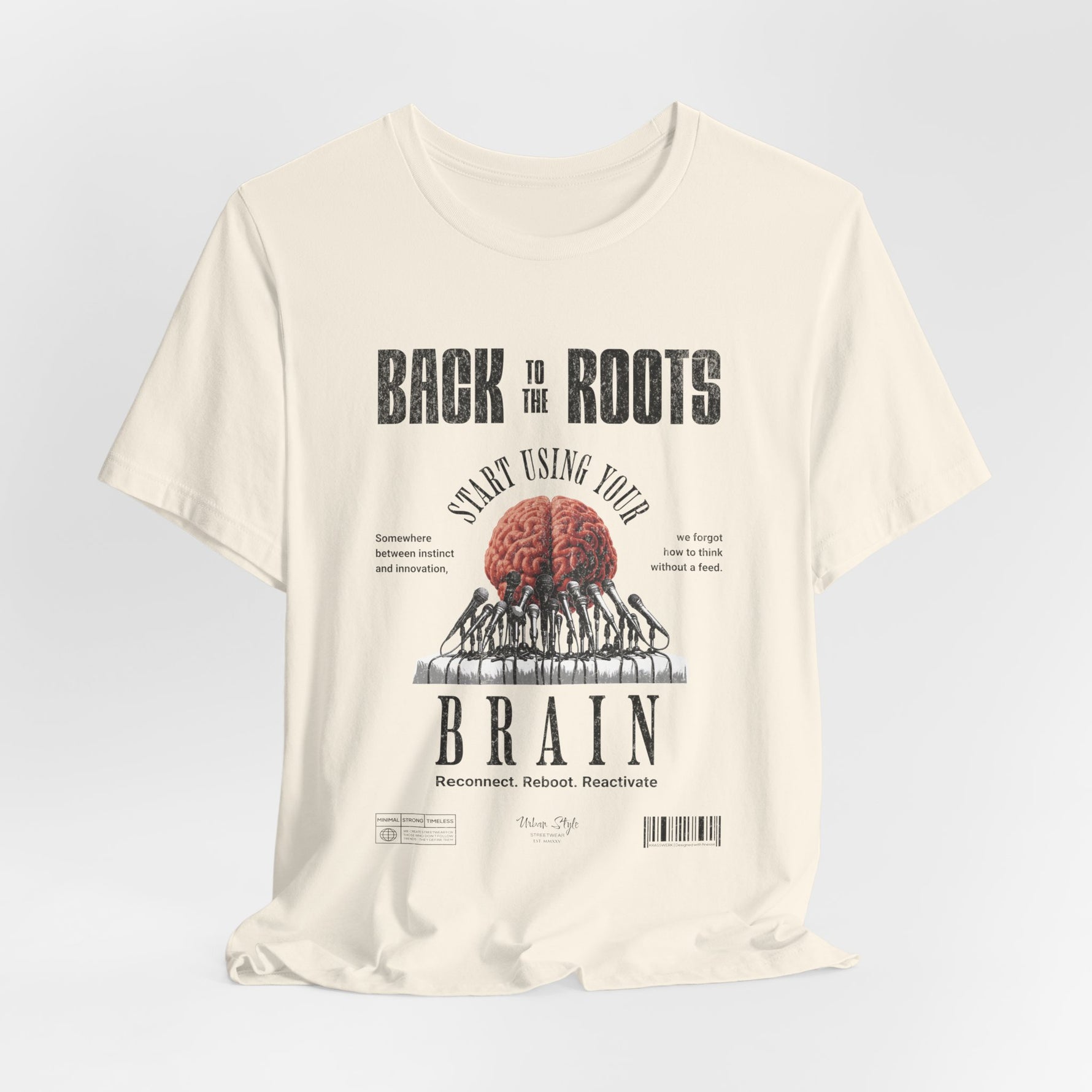 The Back to the Roots t-shirt in Natural — nothing added. just origin.