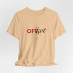 The UNIT OFFLINE t-shirt in sand dune — the last imprint before everything disconnects.