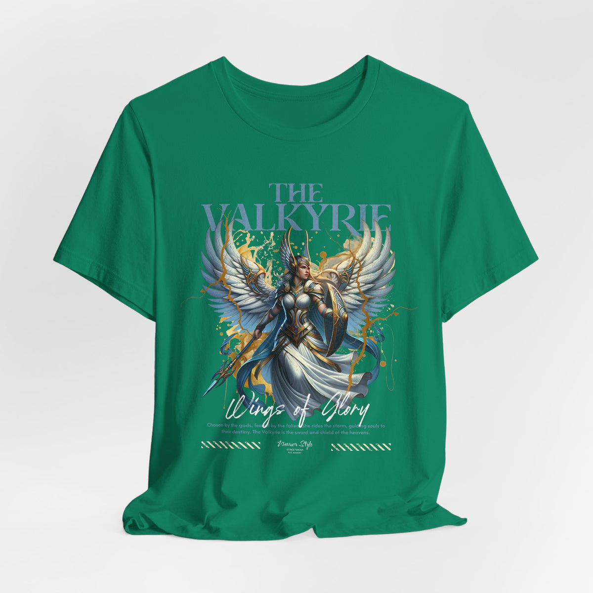 The VALKYRIE t-shirt in Kelly — vivid as northern lights, bright as untamed spirit.