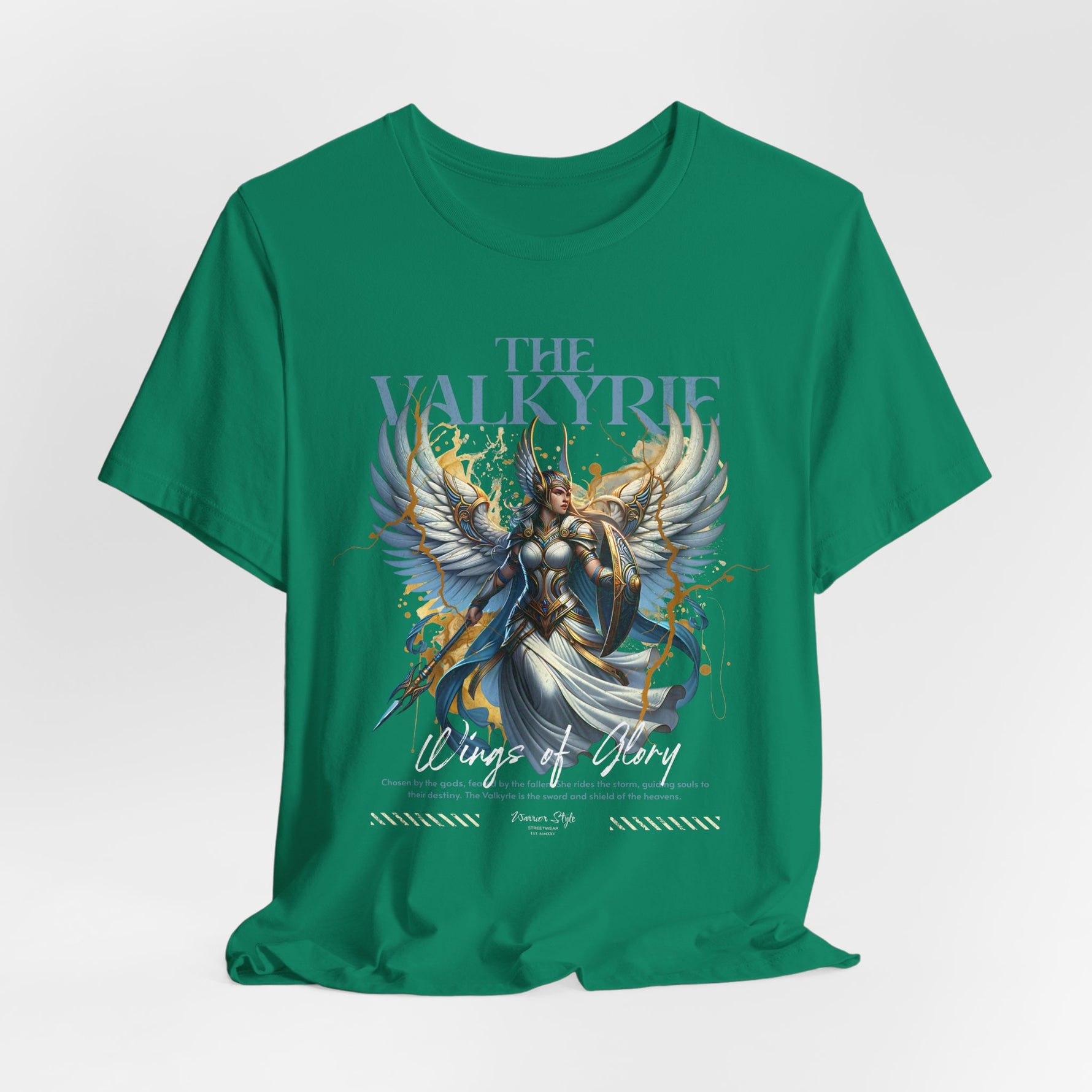 The VALKYRIE t-shirt in Kelly — vivid as northern lights, bright as untamed spirit.