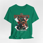 The BARBARIAN t-shirt in Kelly — Jungle-born rage, breathing with the trees.