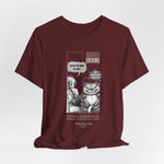 The MEOW 3AM t-shirt in Maroon — 3D mockup featuring a deep wine red shirt. No model, no scene.