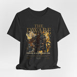 The DWARF t-shirt in Dark Heather Grey — like soot-stained stone from dwarven forges.