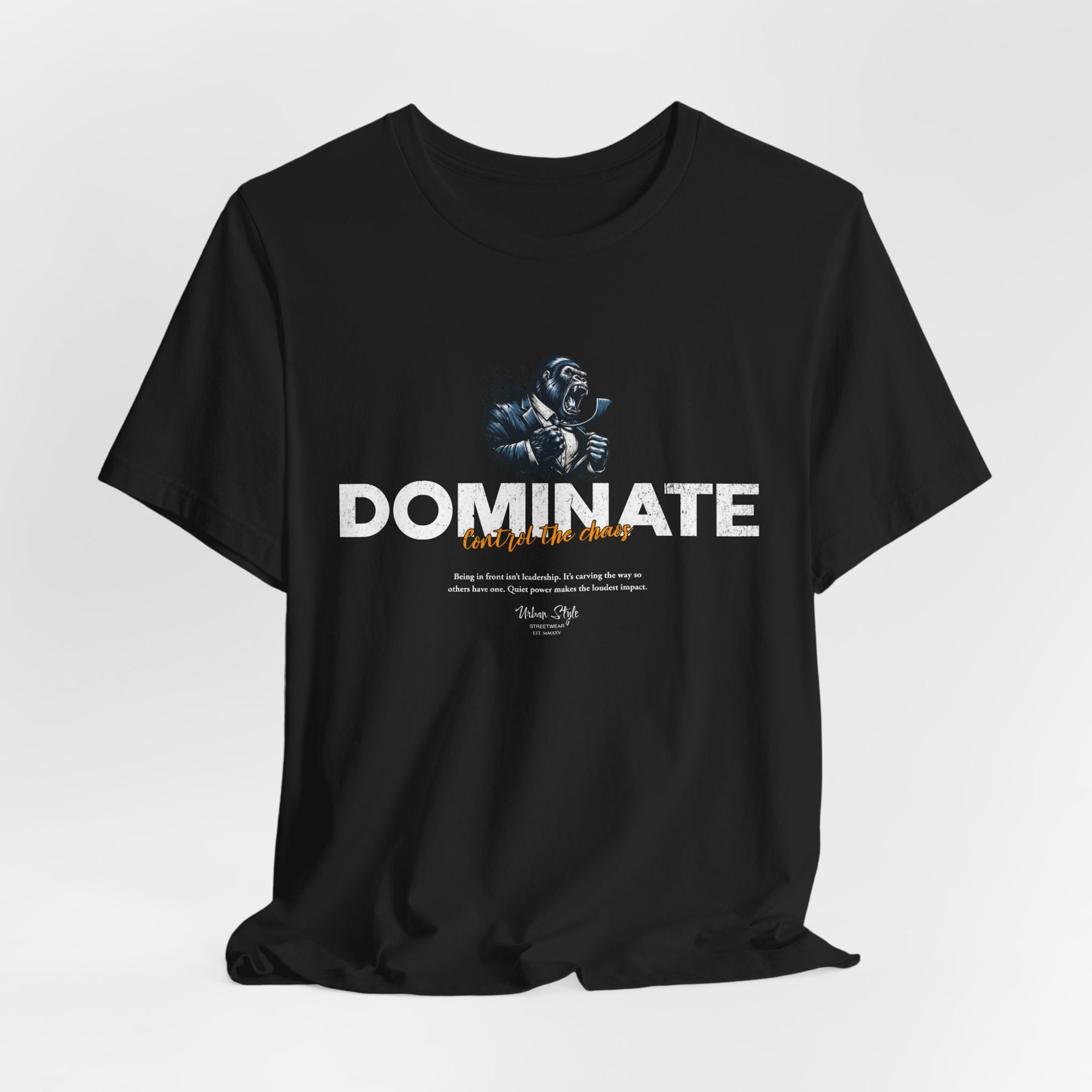 DOMINATE t-shirt in Black — Authority in pure silence.