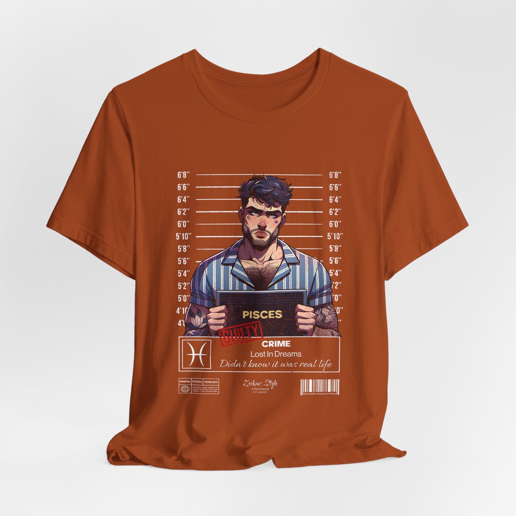 The PISCES t-shirt in Autumn — warm and nostalgic, like a dream that never ended.