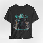 The Warlock t-shirt in Dark Heather Grey — Silent oaths whispered in fading ash.