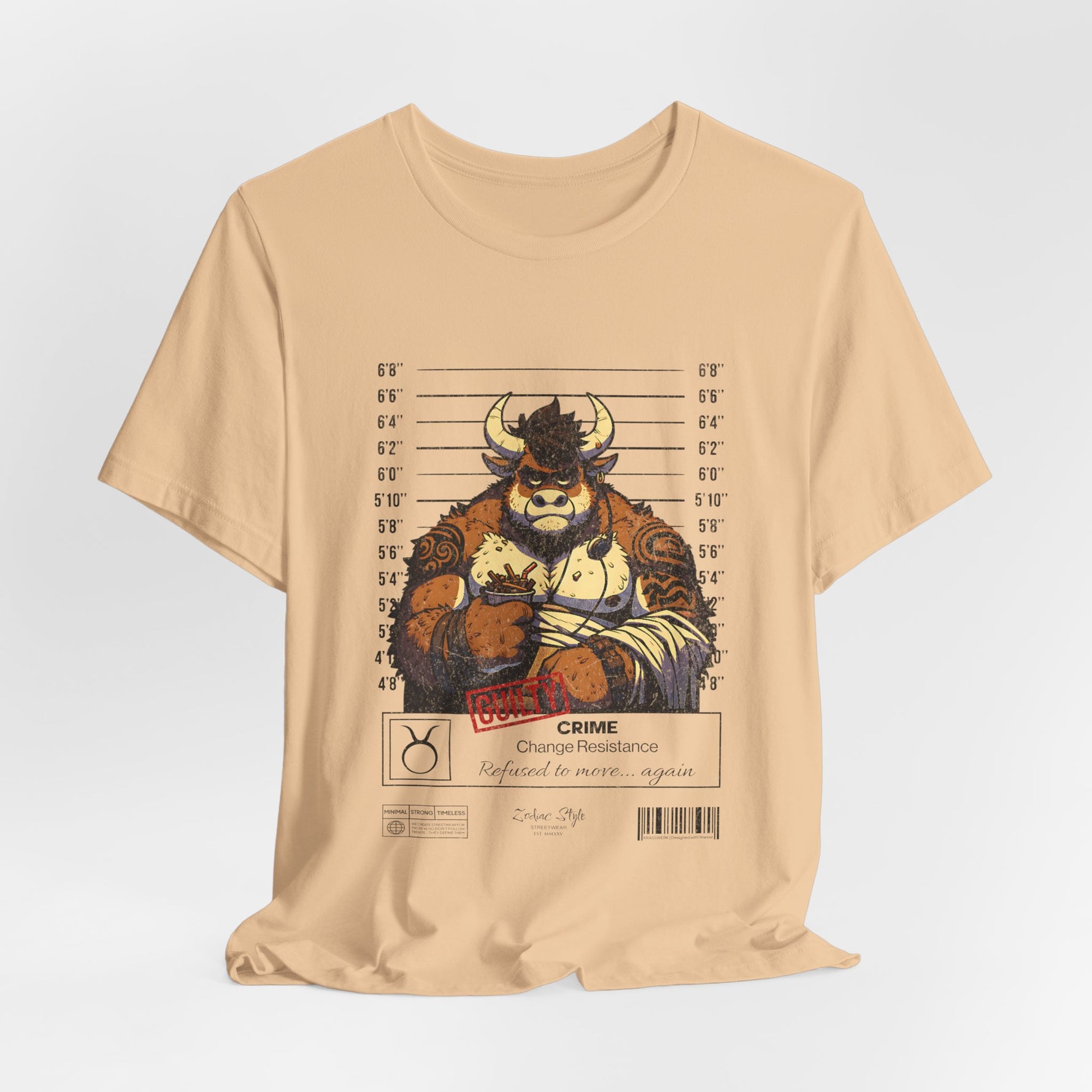 The TAURUS t-shirt in Sand Dune — Earth-toned and immovable, just like your will.