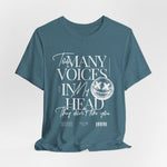 The MANY VOICES t-shirt in Heather Deep Teal — Dissonant depth you can’t quite name.