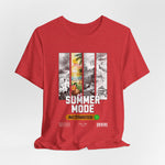 The SUMMER MODE t-shirt in heather red — Sunset on your chest — tropical and bold.