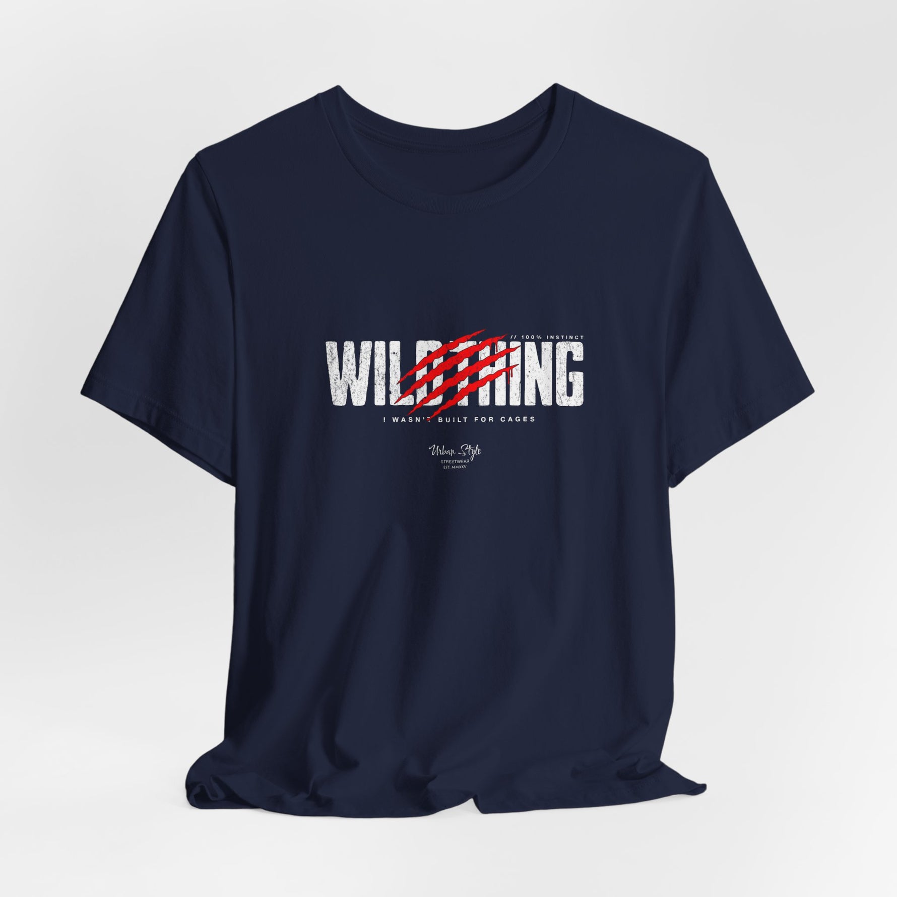 The WILDTHING t-shirt in Navy — The beast hides in the dark — but the slash still screams.