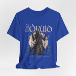 The DRUID t-shirt in True Royal — crowned by stars, grounded by soil.