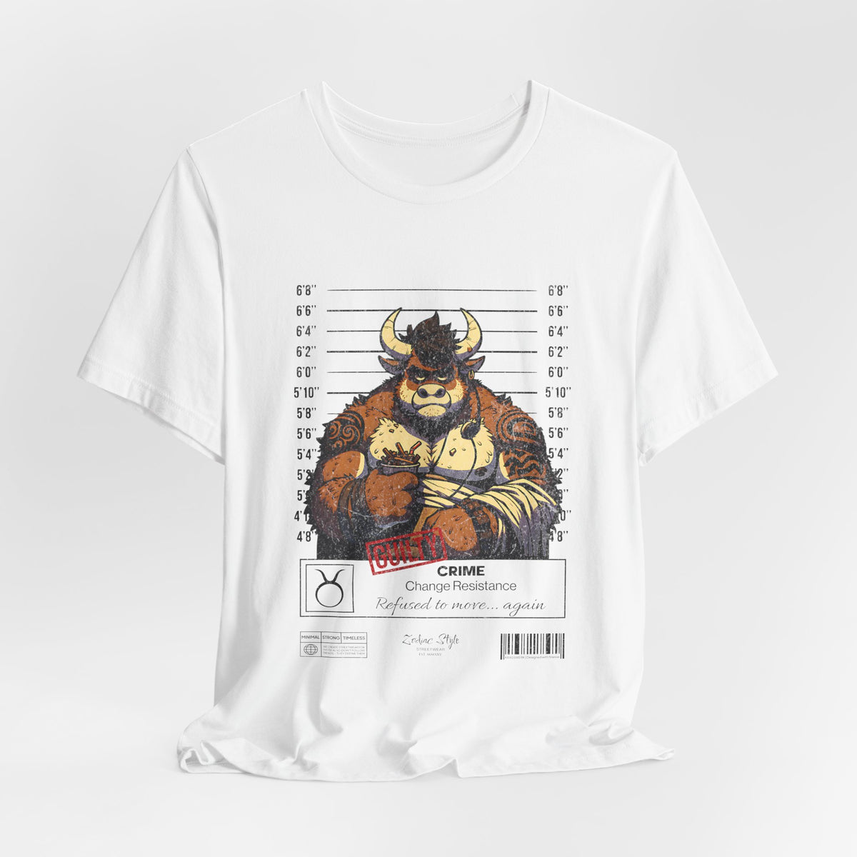 The TAURUS t-shirt in White — Pure defiance, wrapped in clean lines.