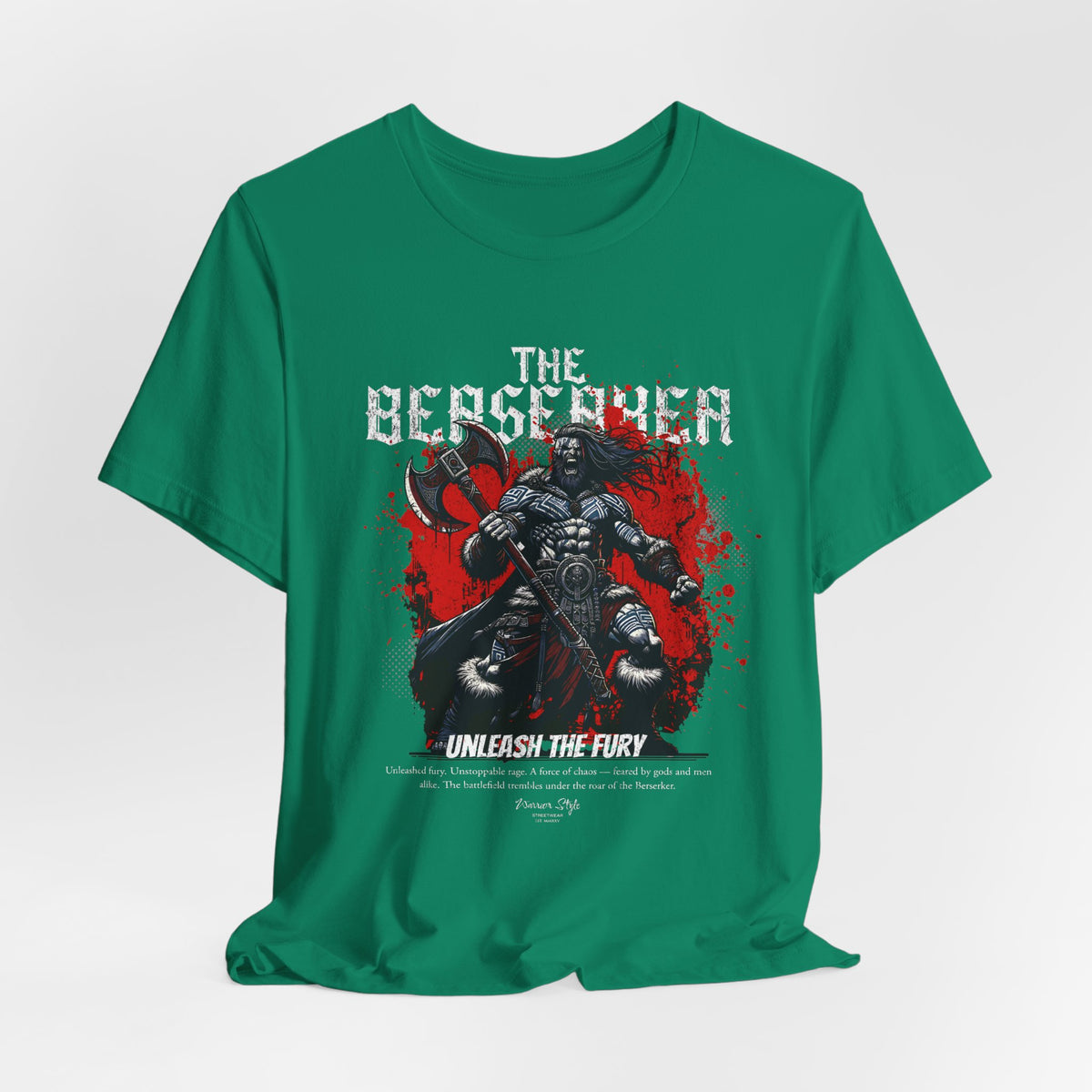 The BERSERKER t-shirt in Kelly — Untamed and alive — nature with a war cry.