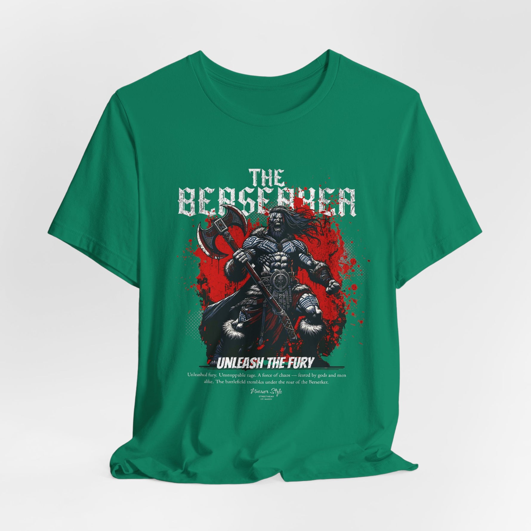 The BERSERKER t-shirt in Kelly — Untamed and alive — nature with a war cry.