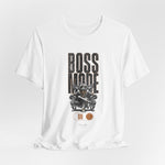 Color swatch for “White” – BOSS MODE design on a clean white base.