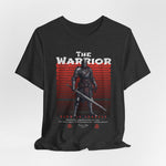 The Warrior t-shirt in Dark Heather Grey — steel soul under cloudy skies.