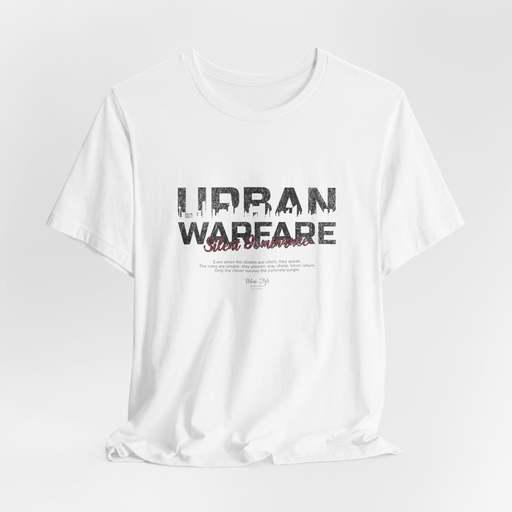 The URBAN WARFARE t-shirt in White — purity doesn’t exist here — only survival.