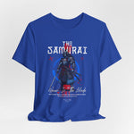 The Samurai t-shirt in True Royal — calm nobility beneath the armor.