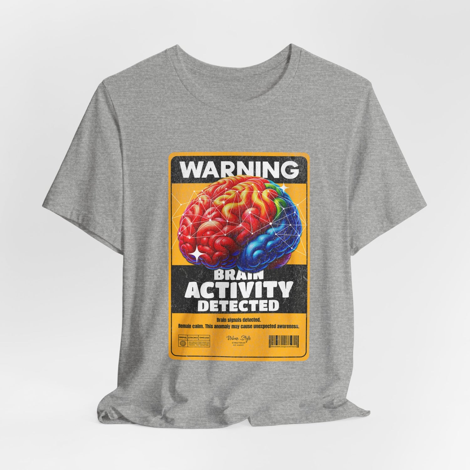 The Brain Activity Detected t-shirt in Athletic Heather — flexible, sharp, always on.